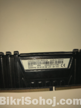 Corsair Vengeance 8gb DDR4 RAM 3200mgh